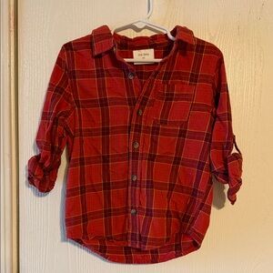 Okie Dokie Red Plaid Button Down Shirt